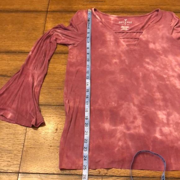 American Eagle Soft & Sexy tie dye pullover long sleeve hippie boho SZ M flare - Picture 10 of 11